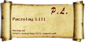 Paczolay Lili névjegykártya