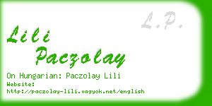 lili paczolay business card